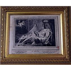 Framed Les Jets D'eau Engraving (26E-EK)