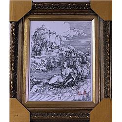 Framed Albrecht Dürer-The Sea Monster Engraving  (47E-EK)