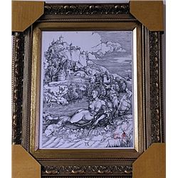 Framed Albrecht Dürer-The Sea Monster Engraving (50E-EK)