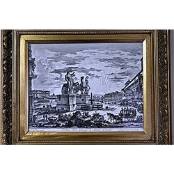 Framed Veduta Della Liazza Di Monte Cavallo Engraving (52E-EK)