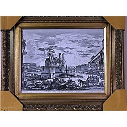 Framed Veduta Della Liazza Di Monte Cavallo Engraving (53E-EK)