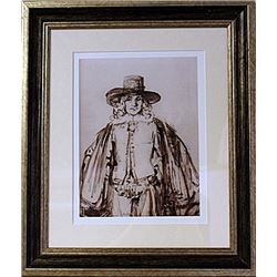 Framed Rembrandt van Rijn-Portrait I LE Lithograph (58E-EK)