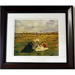 Framed Edouard Manet - The Swallows Lithograph (61E-EK)