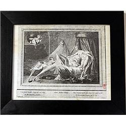 Framed Les Jets D'eau Engraving (66E-EK)
