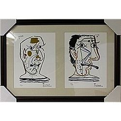Framed 2-in-1-Picasso Lithographs (107E-EK)