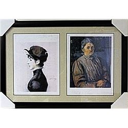 Framed 2-in-1 Edouard Manet and Paul Cézanne Lithographs (139E-EK)