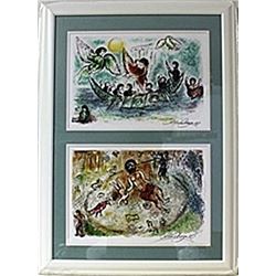 Framed 2-in-1 Marc Chagall Lithographs (145E-EK)