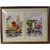 Image 1 : Framed 2-in-1 Urbain Huchet Lithographs (150E-EK)