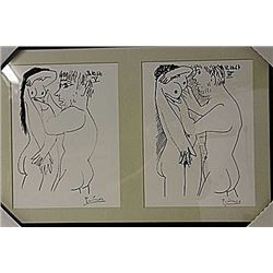 Framed 2-in-1 Picasso Lithographs (165E-EK)
