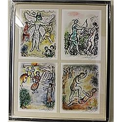 Framed 4-in-1 Marc Chagall Lithographs (185E-EK)