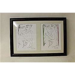 Framed 2-in-1 Picasso Lithographs(226E-EK)
