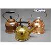Image 2 : GROUP OF 6 BRASS  COPPER KETTLES  VESSELS