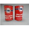 Image 2 : LOT OF 2 FINA MOTOR OIL IMP. QT. FIBRE CANS