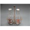 Image 1 : LOT OF 2 HICKORY HILLS DAIRY BOTTLES WITH CARRIER