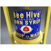 Image 4 : LOT OF 3 BEE HIVE TINS  WOODEN DISPLAY RACK