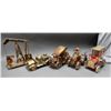 Image 1 : LOT OF 4 COPPER MUSIC BOXES & 1 DECANTER OIL DERRICK, FIRE TRUCK, TRACTOR & MODEL A  LOCATION: LOWER