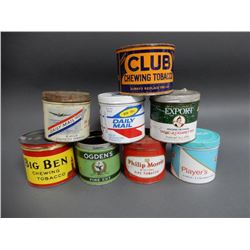 LOT OF 8 TOBACCO TINS PHILLIP MORRIS, CLUB, BIG BEN, DAILY MAIL, EXPORT, ODGEN'S, PLAYER'S  LOCATION