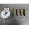 LOT OF 5 SCALES PURINA MILK SCALE  4 FISH SCALES - CHATILLONS, TURNBULL'S, LANDER'S  & SALTER'S    L