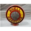 Image 2 : SHELL GASOLINE PUMP GLOBE METAL BODY WITH METAL RING  ORIGINAL 15 1/2" GLASS LENSES OLDER REPRO  LOC