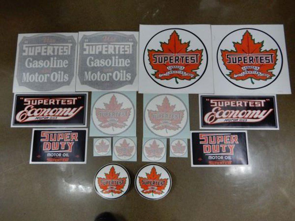 Super Test Sticker LOT OF SUPERTEST DECALS VARIOUS SIZES & DESIGNS LOCATION: SUPERTEST ROOM