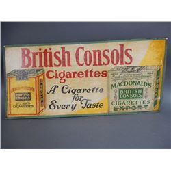 LOT OF 2 BRITISH CONSOL CIGARETTE SIGNS