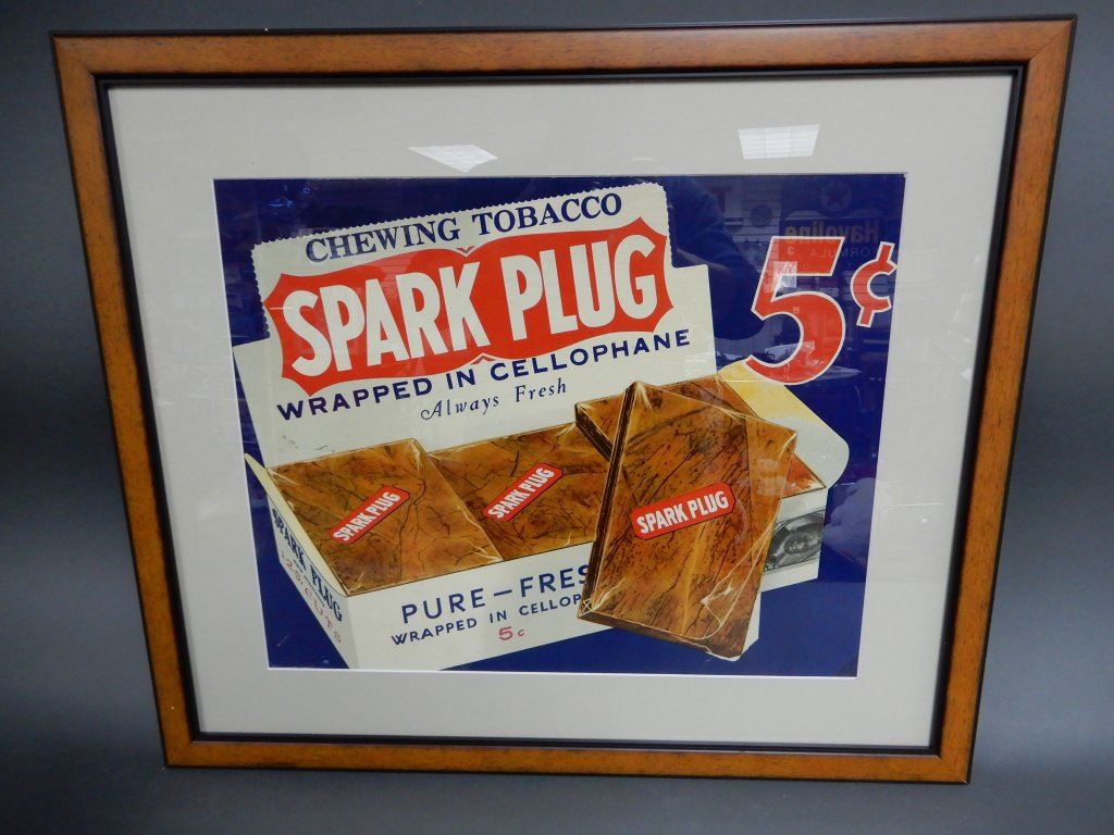 spark plug chewing tobacco FRAMED SPARK PLUG TOBACCO ADVERTISING spark plug chewing tobacco FRAMED SPARK PLUG TOBACCO ADVERTISING