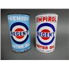 Image 1 : LOT OF 2 REGENT MOTOR OIL IMP QT CANS
