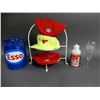 Image 1 : LOT OF LOT OF 6 ESSO COLLECTIBLES CENTRAL CAN COMPANY FUEL CAN RESTORED TO ESSO WATER BOTTLE & HOLDE