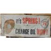 Image 1 : TEXACO IT'S SPRING CHANGE OIL NOW CANVAS BANNER