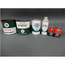 GROUP OF 6 TEXACO CANS