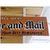 Image 3 : FOR SALE HERE THE GLOBE  MAIL 1950 SST SIGN