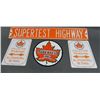 Image 1 : LOT OF 4 SUPERTEST SIGNS SUPERTEST HIGHWAY,  2 COLLECTOR PARKING WITH SUPERTEST STICKERS, PUMP PLATE