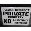 Image 1 : PRIVATE PROPERTY NO HUNTING SST SIGN