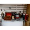 Image 1 : GROUPING OF LIQUOR DECANTERS, STEINS  TINS