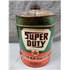 Image 2 : SUPERDUTY MOTOR OIL 5 IMP GALLON CAN CORRECT CAPS  SURFACE RUST UPPER LEFT LOCATION: UPPER LEFT