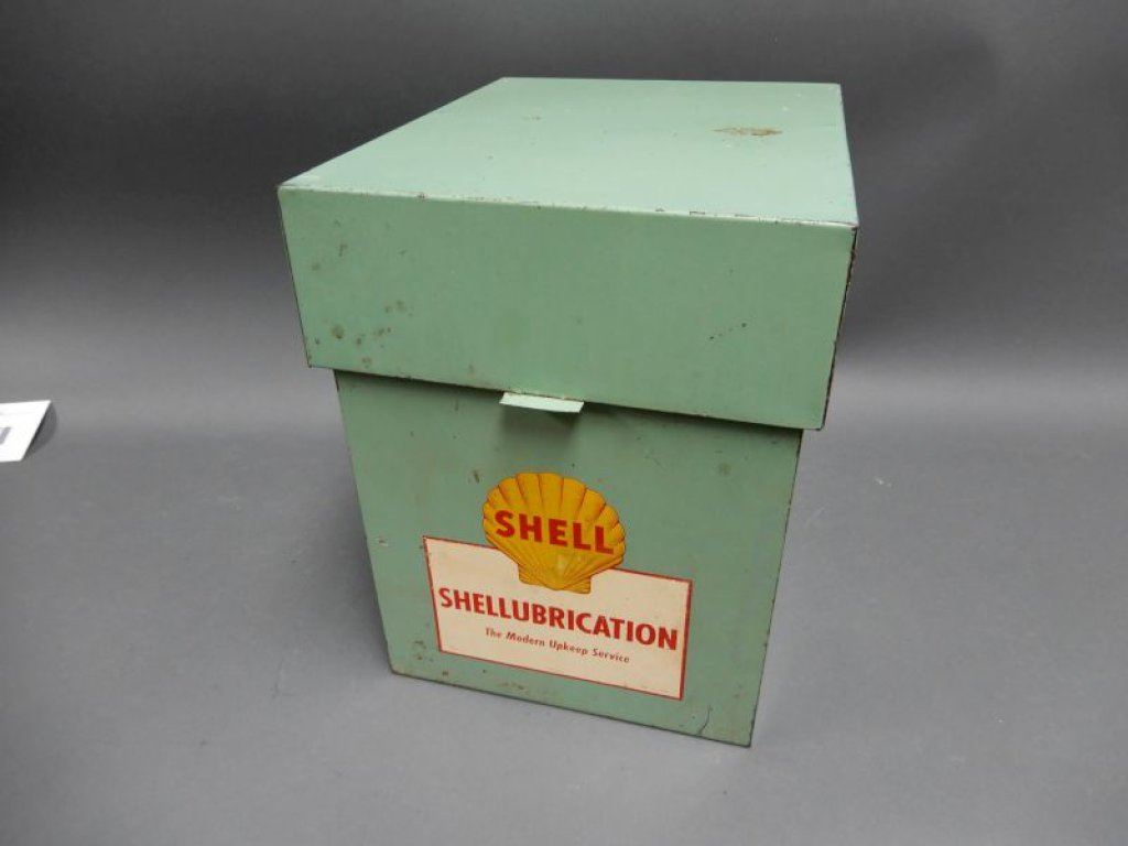 SHELL TIN FILING CABINET ST.THOMAS METAL SIGNS LTD. - 12 1/4