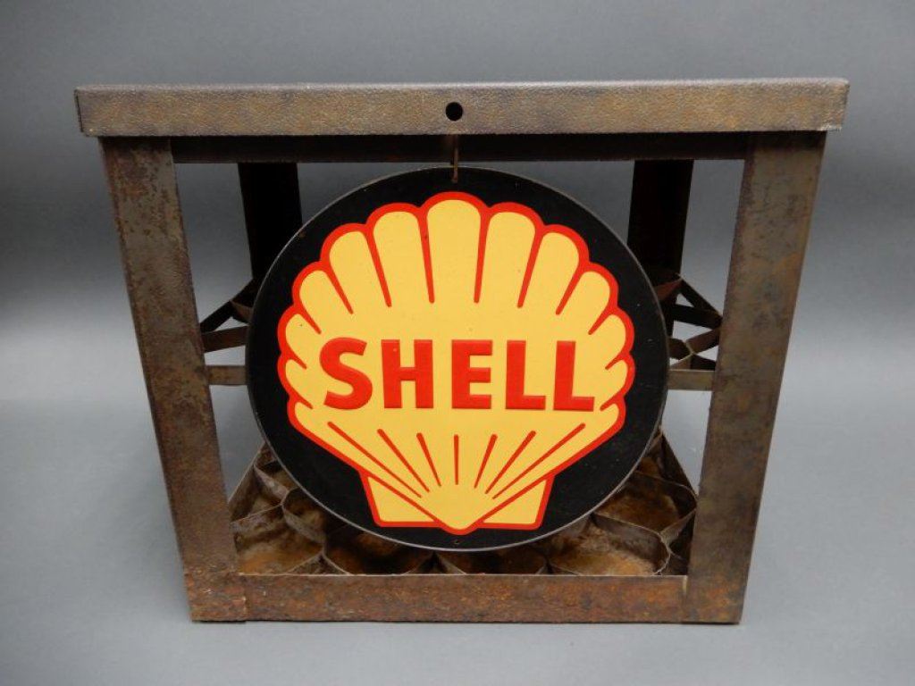 SHELL CANADA OIL BOTTLE RACK HOLDS 16 BOTTLES - 17 3/4