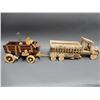 Image 1 : WOODEN LIGHT UP WAGON & HAND MADE TRUCK 19" X 7 1/2" X 10 WAGON - MODEL KIT - 19" X 6" X 8" TRUCK LO