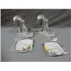 Image 2 : 2 WHITE METAL WALL SCONCES WITH HARDWARE NOS  8" X 4" X 71/4" UPPER LEFT LOCATION: UPPER LEFT