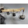 Image 2 : HARDWARE COUNTER TOP SCALE CAST & BRASS WITH WEIGHTS - ORIGINAL PAINT LOCATION: GENERAL STORE