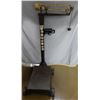 Image 1 : FAIRBANKS PEDESTAL SCALE ON WHEELS CAST & BRASS WITH WEIGHTS - ORIGINAL PAINT LOCATION: GENERAL STOR