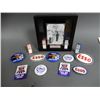 Image 1 : LOT OF 12 ESSO COLLECTIBLES 2 PORC BADGES - 6 PINS - EMBROIDERED PATCH - SALT &  PEPPER SHAKERS - 9"