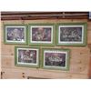 Image 1 : LOT OF 5 FRAMED DOGS PLAYING CARDS PRINTS A FRIEND IN NEED - A WATERLOO - HIS STATION - PINCHED WITH