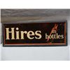 Image 1 : HIRES IN BOTTLES SST EMBOSSED SIGN - FRAMED 29" X 11" UPPER RIGHT LOCATION: UPPER RIGHT