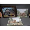 Image 1 : LOT OF 3 COCA-COLA PICTURES FRAMED SMITH'S GROCERY STORE 2 EARLY FILLING STATIONS - KAY LAMB SHANNON