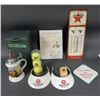Image 1 : ASSORTMENT OF TEXACO COLLECTIBLES 3 TENNIS BALLS - 2 VISIORS - MATCH STICK HOLDER  -   HOT PAD - 8" 