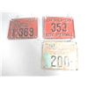 Image 1 : LOT OF 3 PERMIT PLATES 1930 & 1931 PUMP PERMIT PLATES & 31 ADV. PERMIT -  2 REPAINT 1 SHOWS WEAR LOC