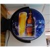Image 1 : BUD LIGHT LIGHT-UP WALL MOUNT SPINNER WORKING - 21" X 23" X 8" LOCATION: LOWER LEFT