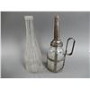 Image 1 : LOT OF 2 OIL BOTTLES SUPERTEST IMP. QT. - NO CAP - GENERIC OIL BOTTLE/STUBER & KUCK SPOUT & CARRIER 