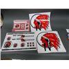 Image 1 : GROUP OF RED INDIAN STICKERS & DECALS 3 STICKERS - 2 SHEETS DECALS - MARATHON BLUE -  McCOLL - FRONT